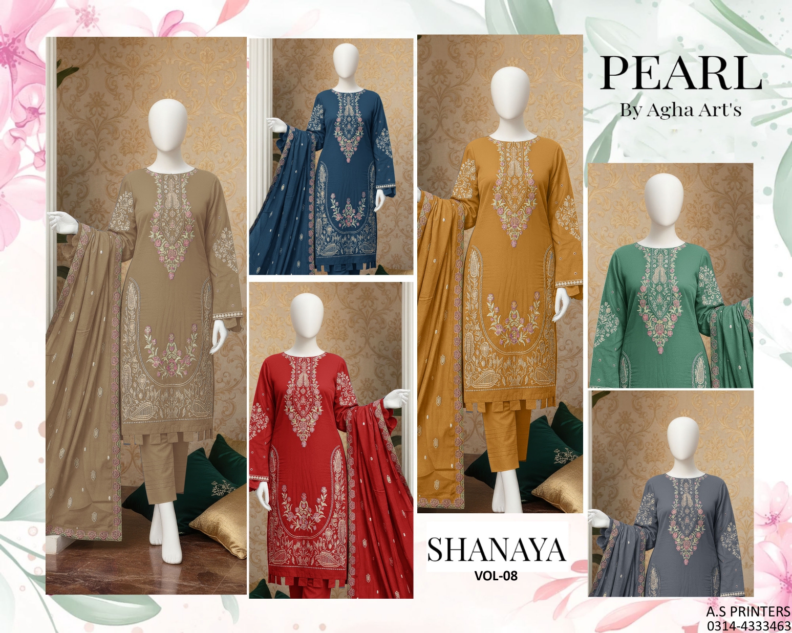 Embroidered 3 Piece Suit - Premium Lawn Collection Shanaya 8 - Image 2