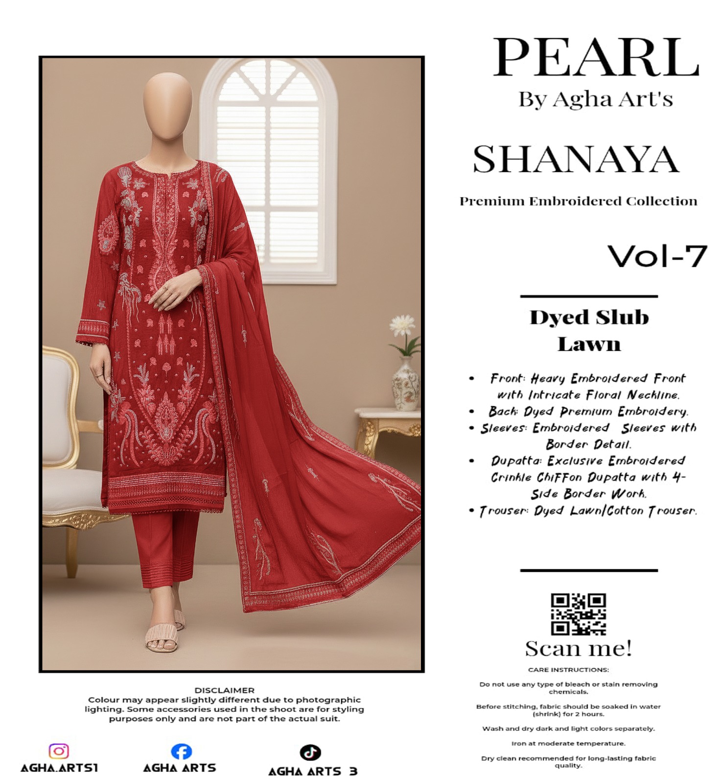 3 Piece Embroidered Lawn Eid Collection ( 2026 ) Shanaya 7